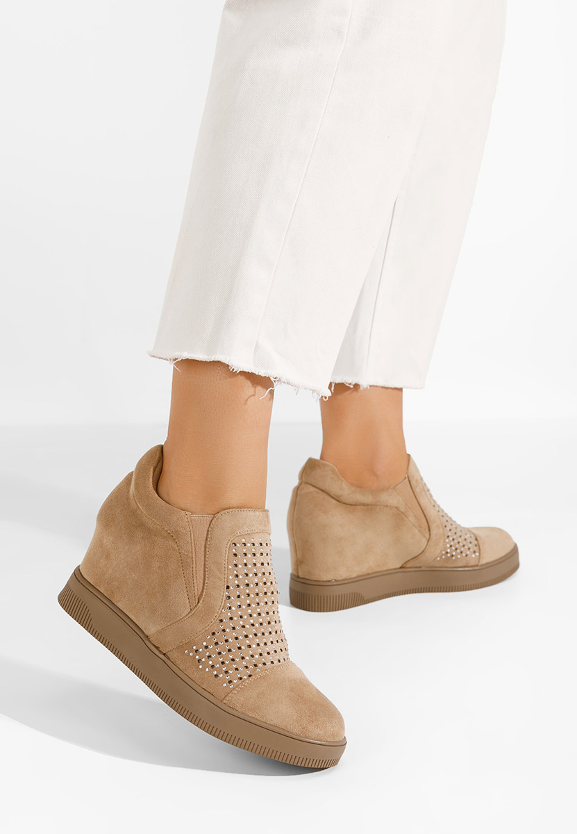 Béžové dámske tenisky na platforme Inga