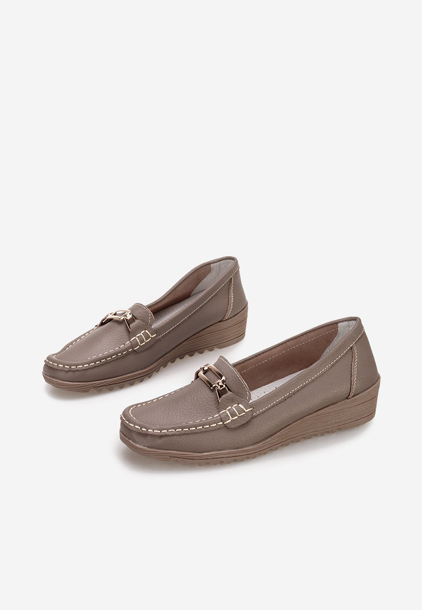 Khaki dámske mokasíny na platforme Fahima