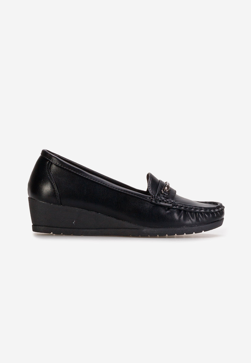 Čierne dámske mokasíny na platforme Norasea