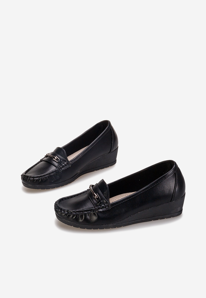 Čierne dámske mokasíny na platforme Norasea