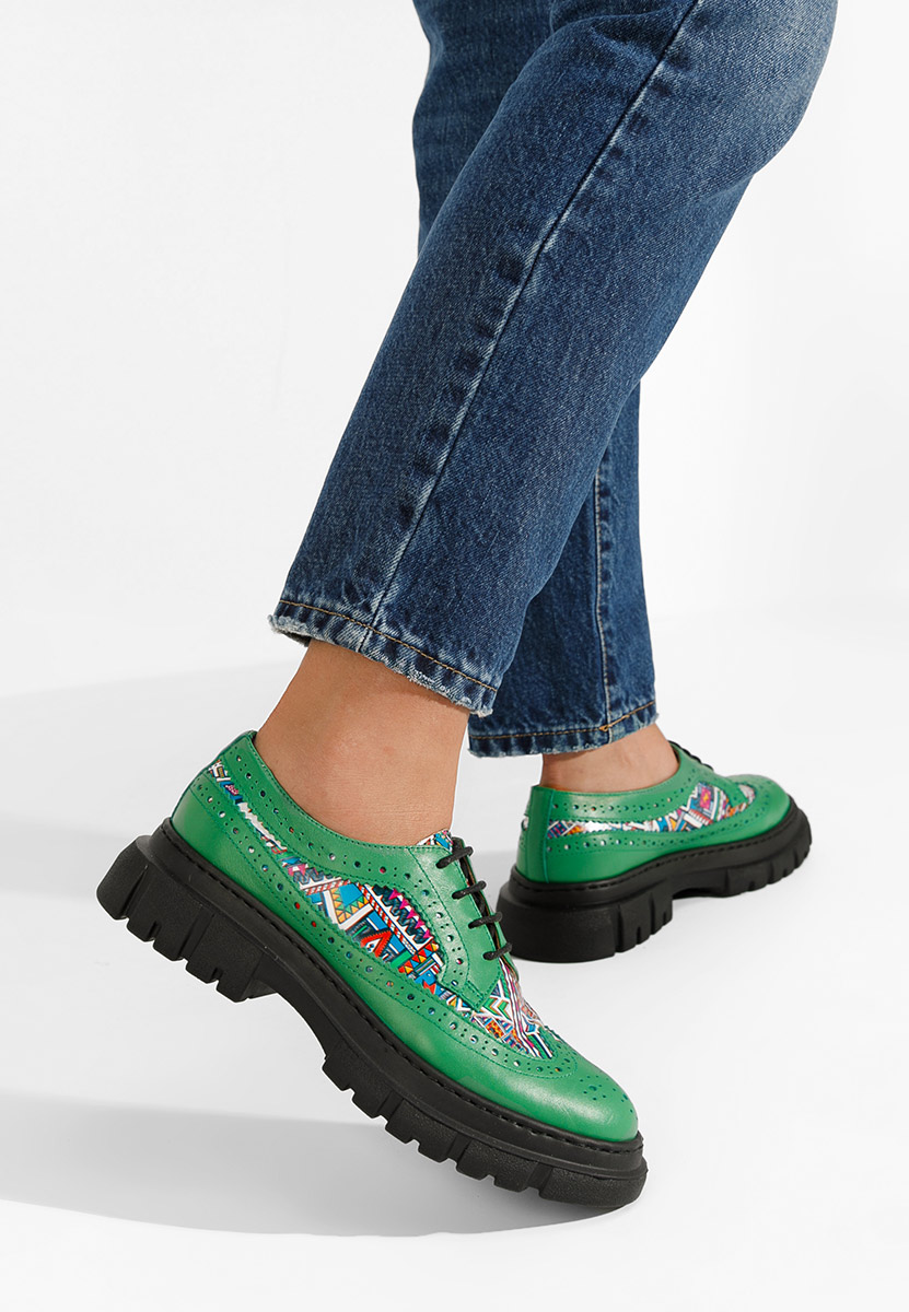 Zelené poltopánky brogue dámske Henise V5