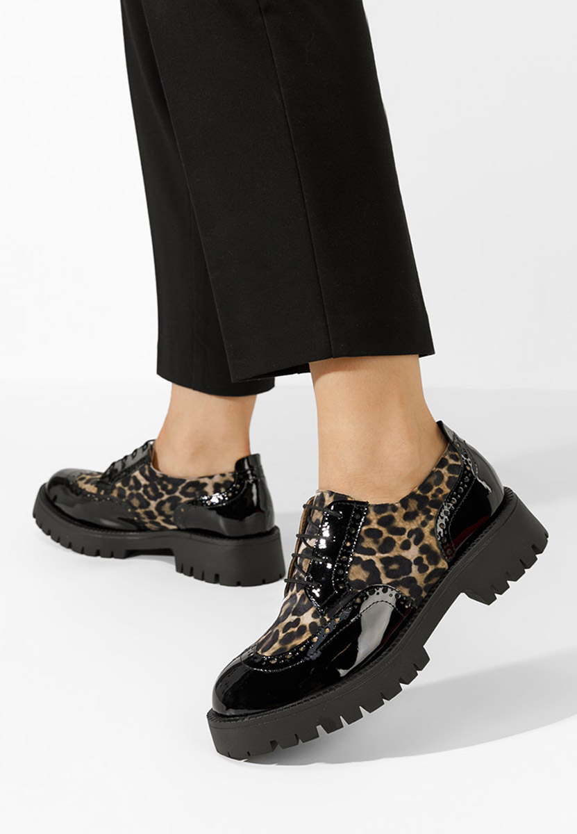 Leopardie poltopánky brogue dámske Flexa