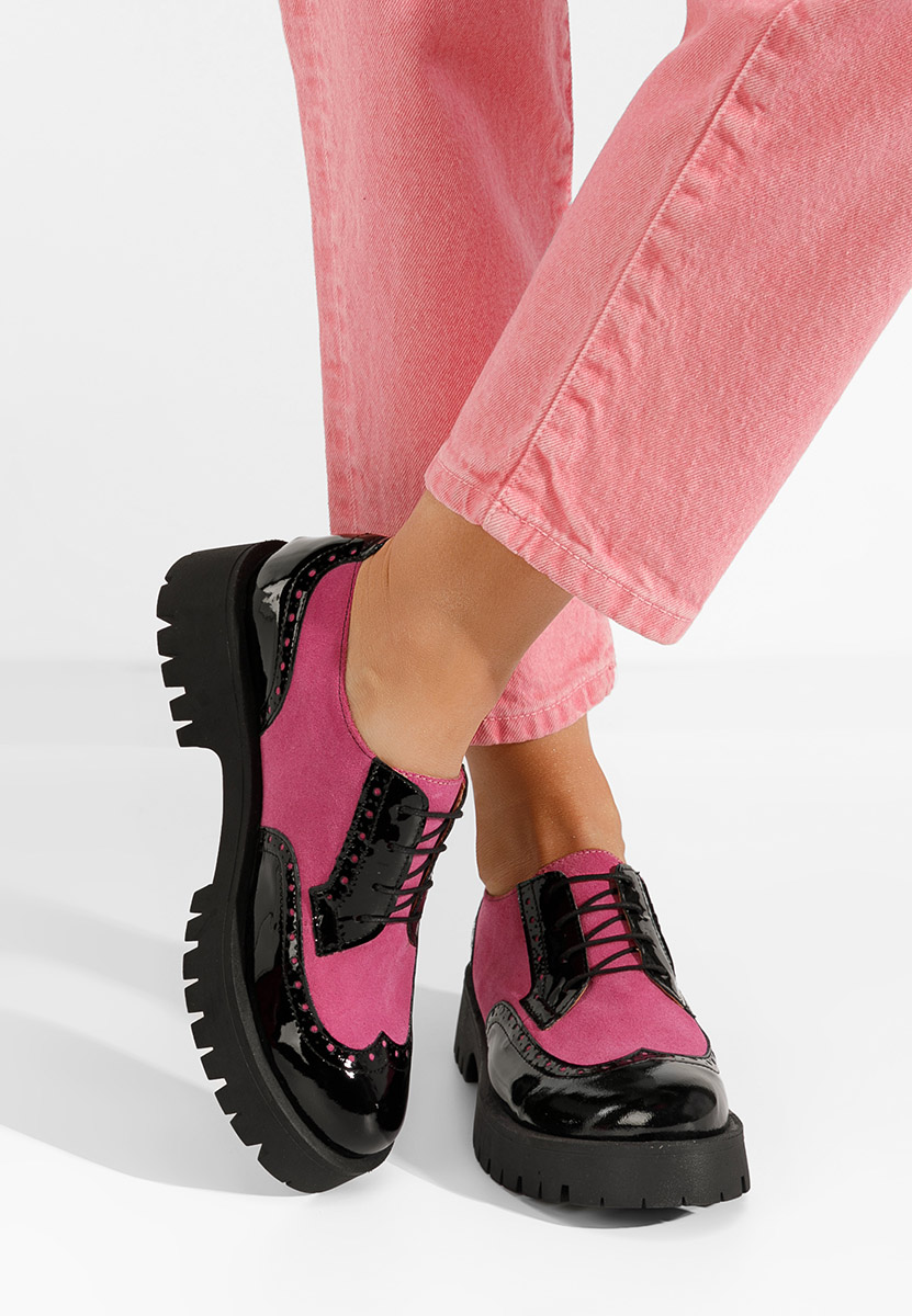 Fuchsiové poltopánky brogue dámske Flexa