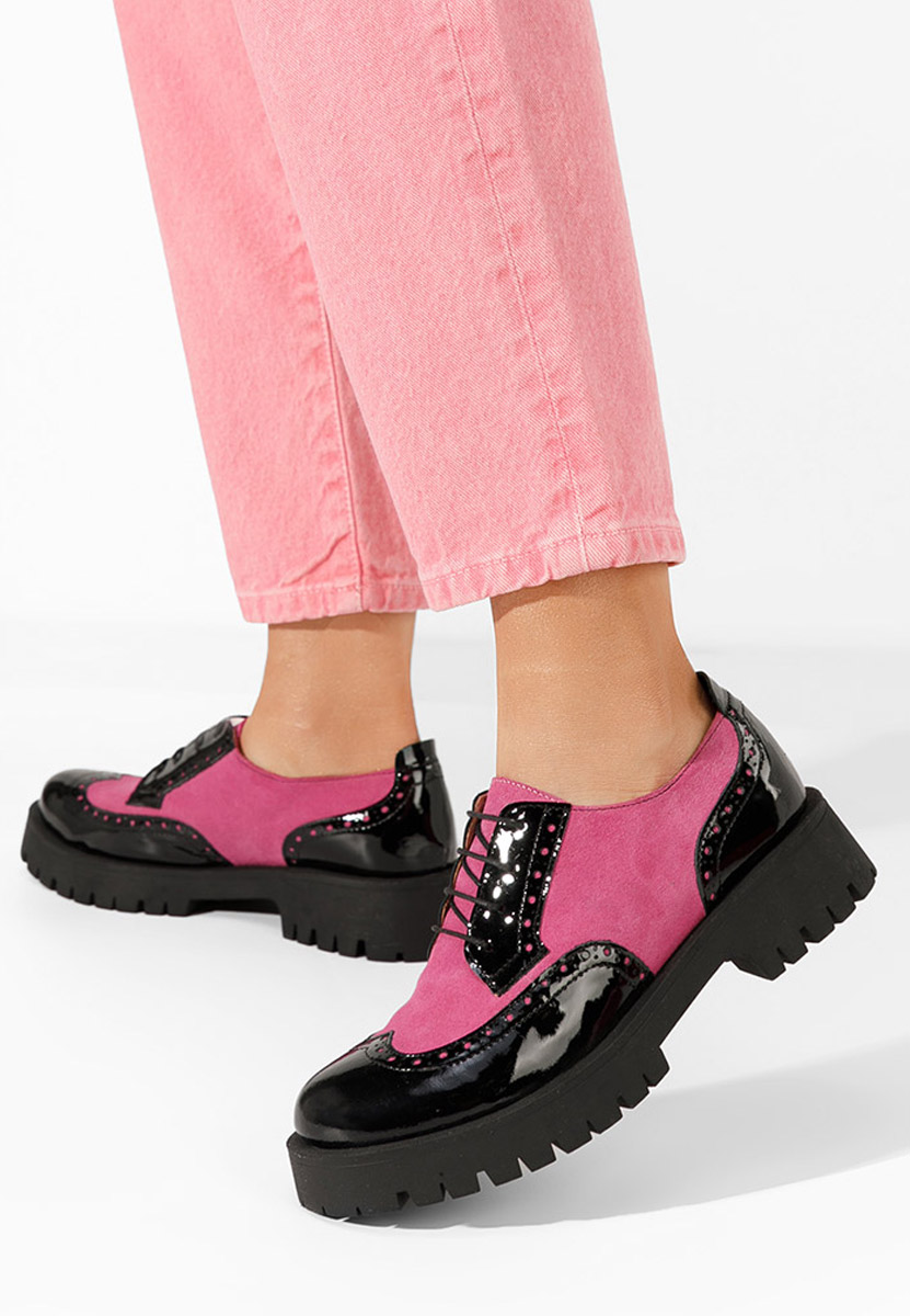 Fuchsiové poltopánky brogue dámske Flexa