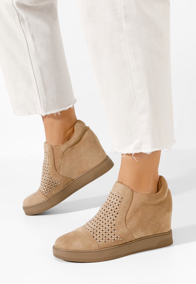 Béžové dámske tenisky na platforme Inga