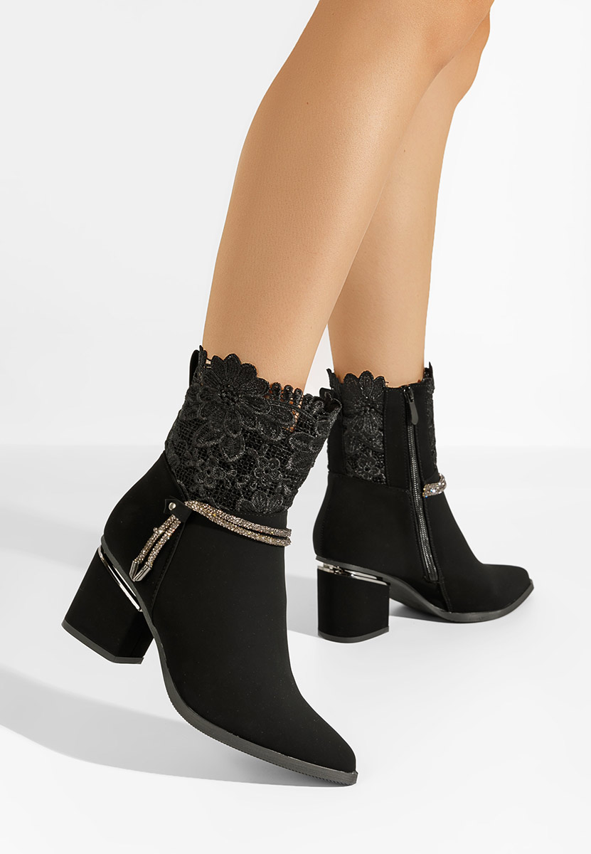 Čierne kotníkové čižmy Selina