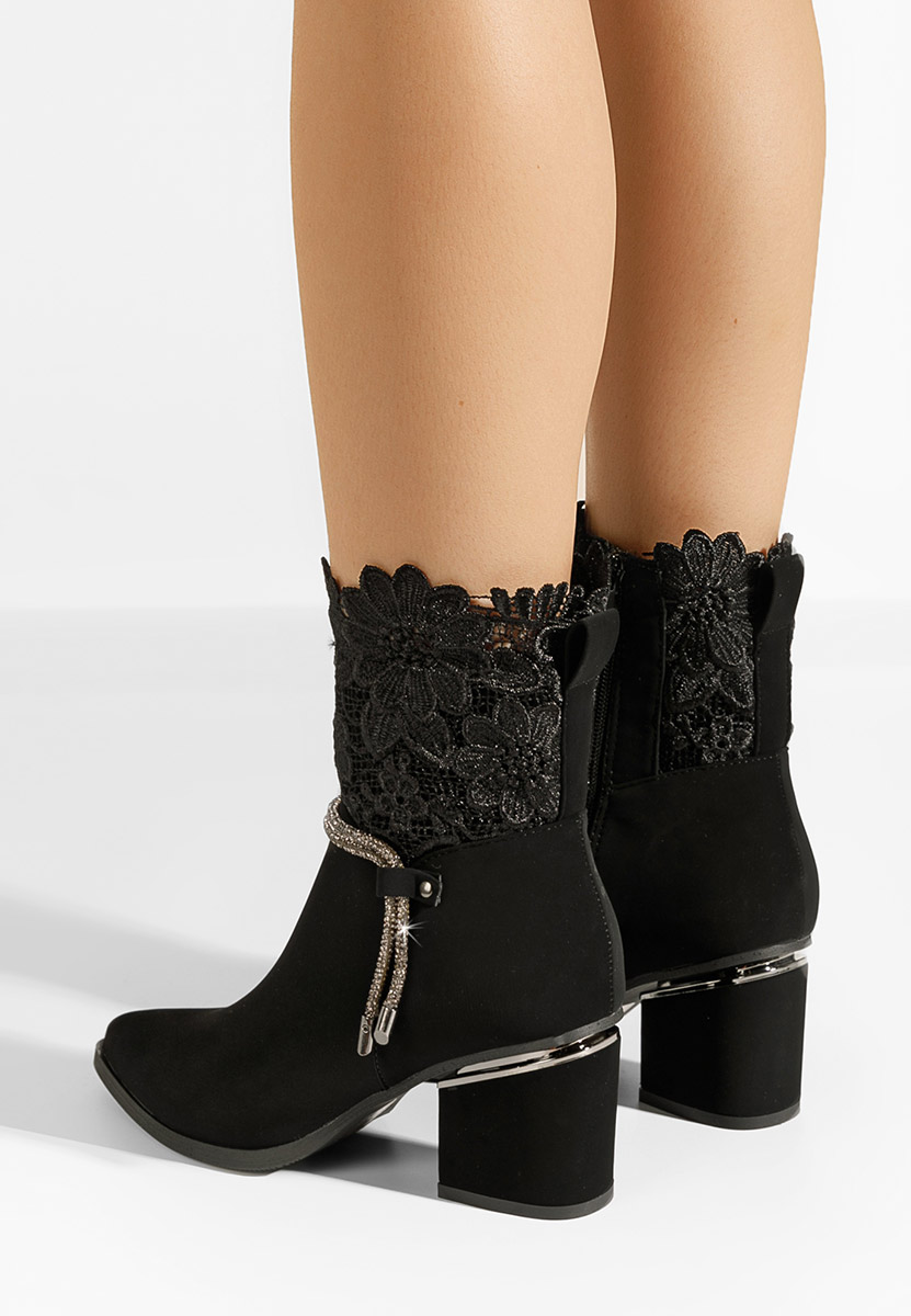 Čierne kotníkové čižmy Selina