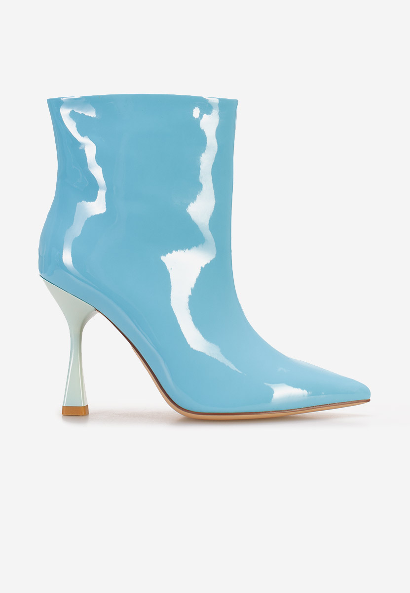 Modré členkové čižmy na tenkom podpätku Thessalia