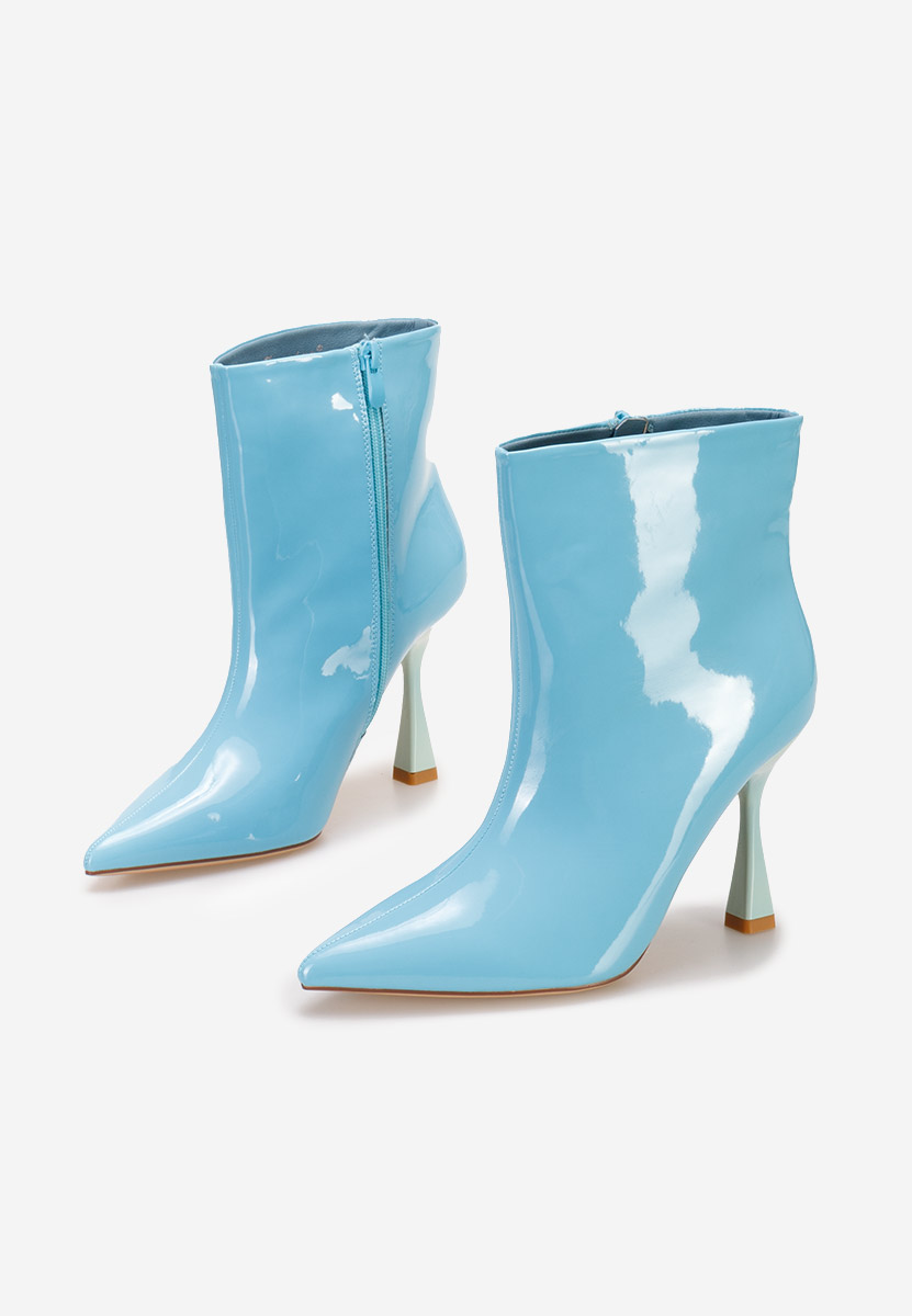 Modré členkové čižmy na tenkom podpätku Thessalia