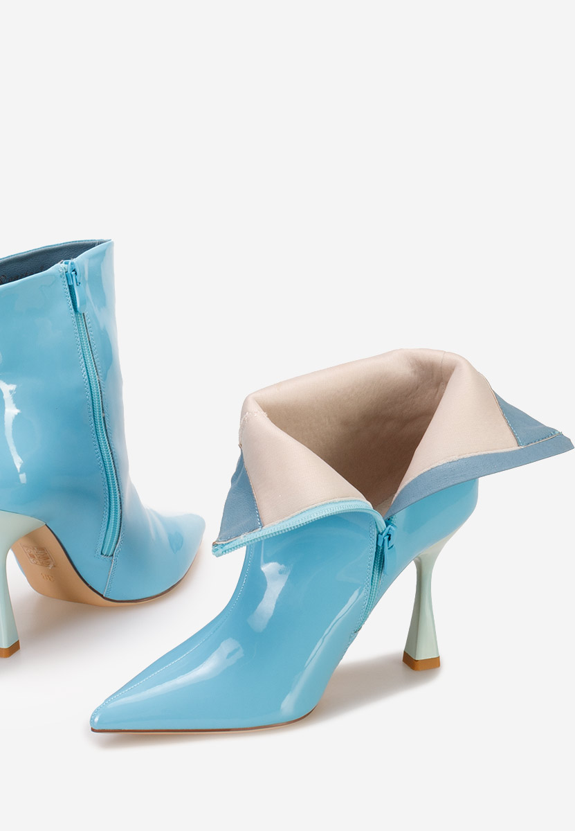 Modré členkové čižmy na tenkom podpätku Thessalia