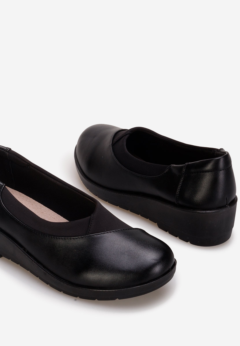 čierne dámske mokasíny na platforme Iselda