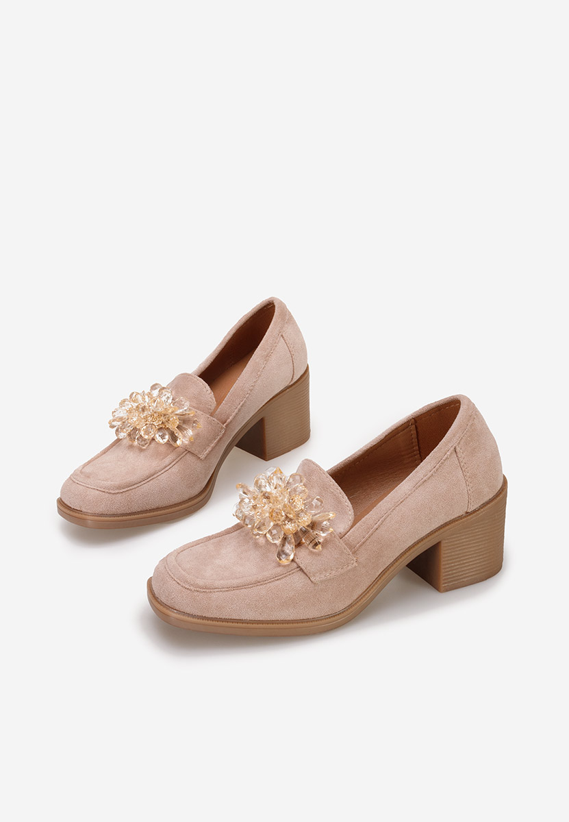 Camelové mokasíny na opätku Ermela