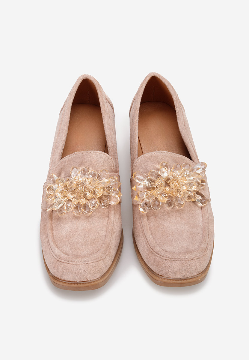 Camelové mokasíny na opätku Ermela