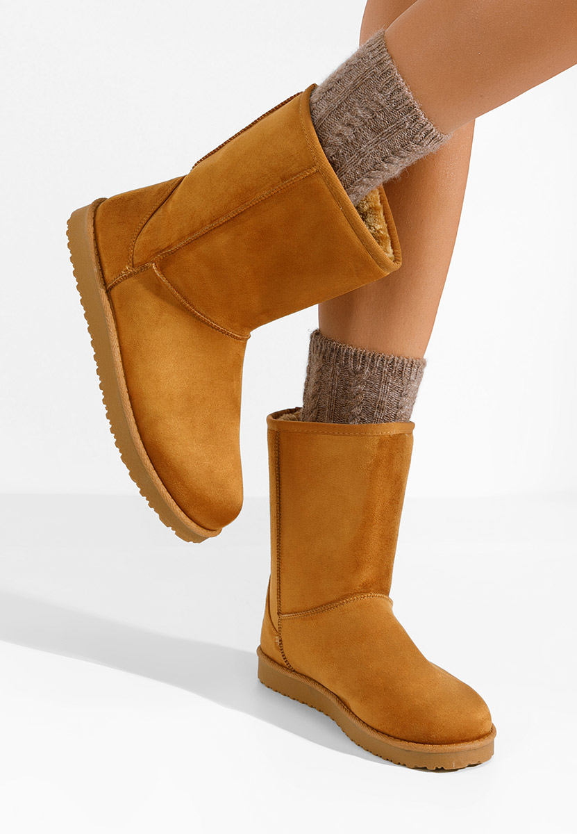 Camelové členkové dámske snehule Ozira