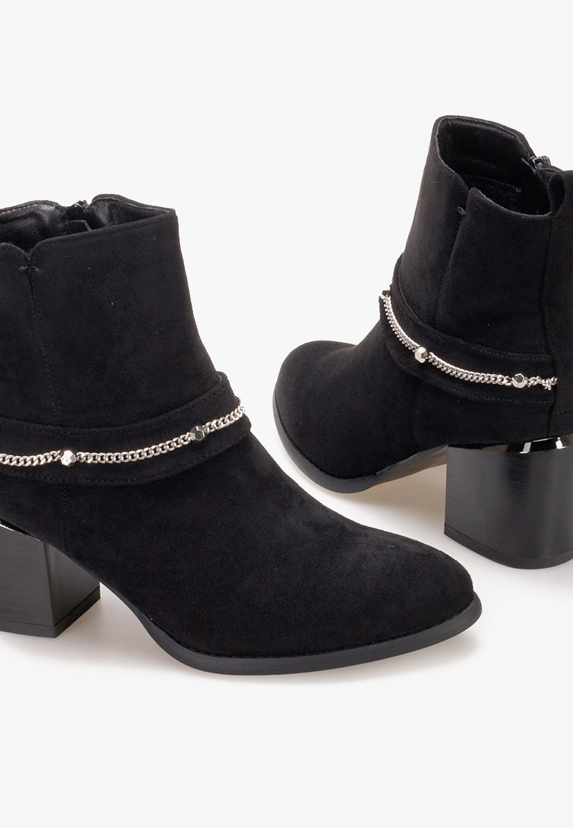 Čierne členkové čižmy na hrubom podpätku Katilea