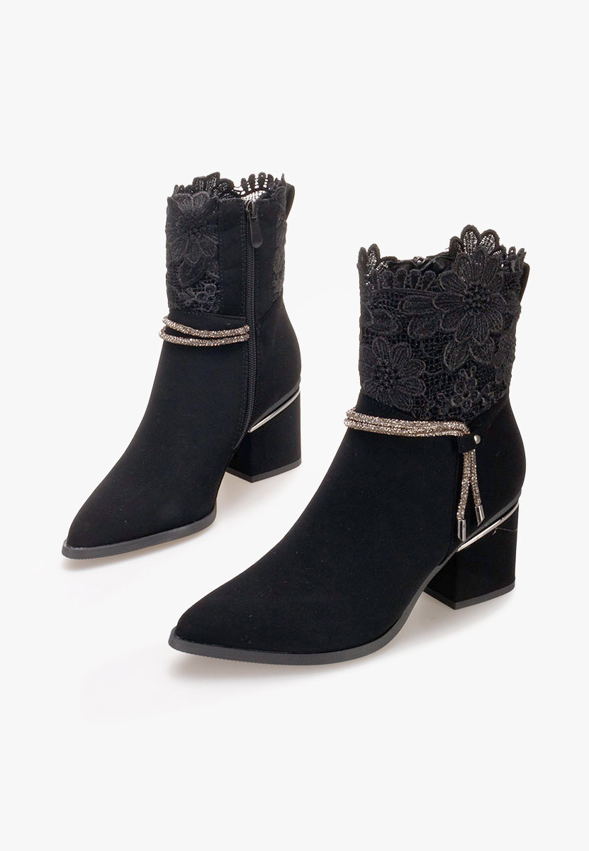 Čierne kotníkové čižmy Selina