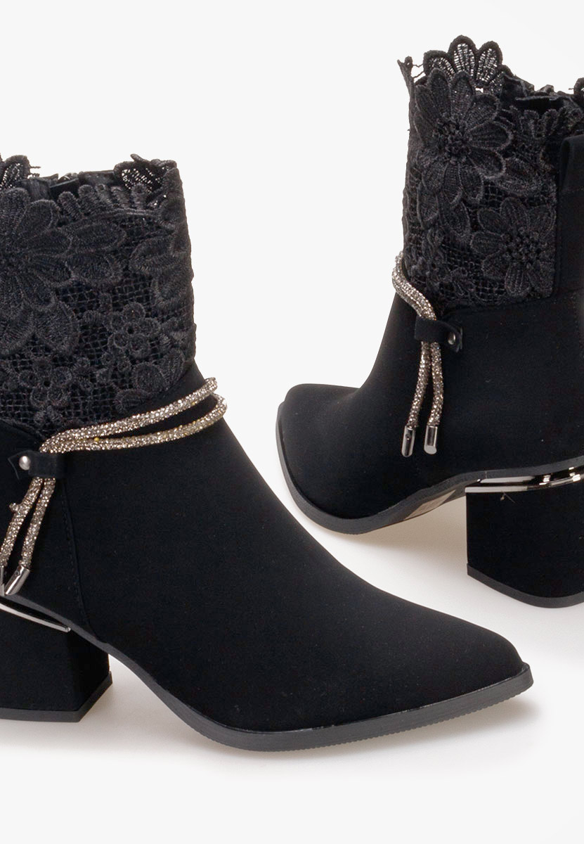 Čierne kotníkové čižmy Selina