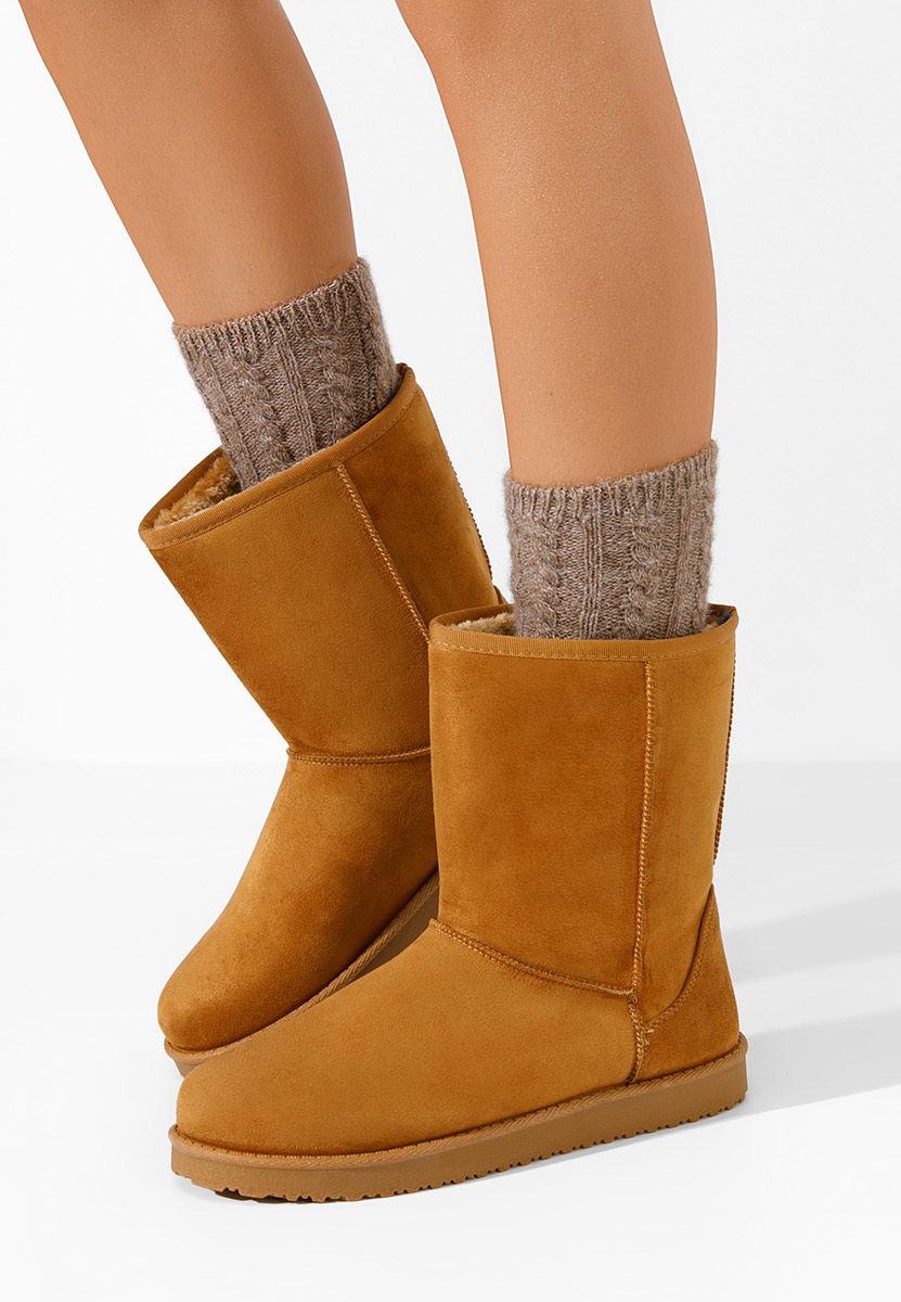 Camelové členkové dámske snehule Ozira