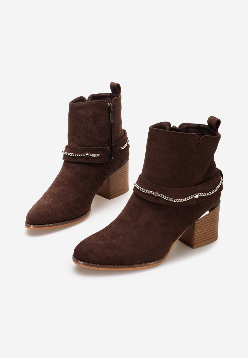 Hnedé elegantné kotničky Katilea