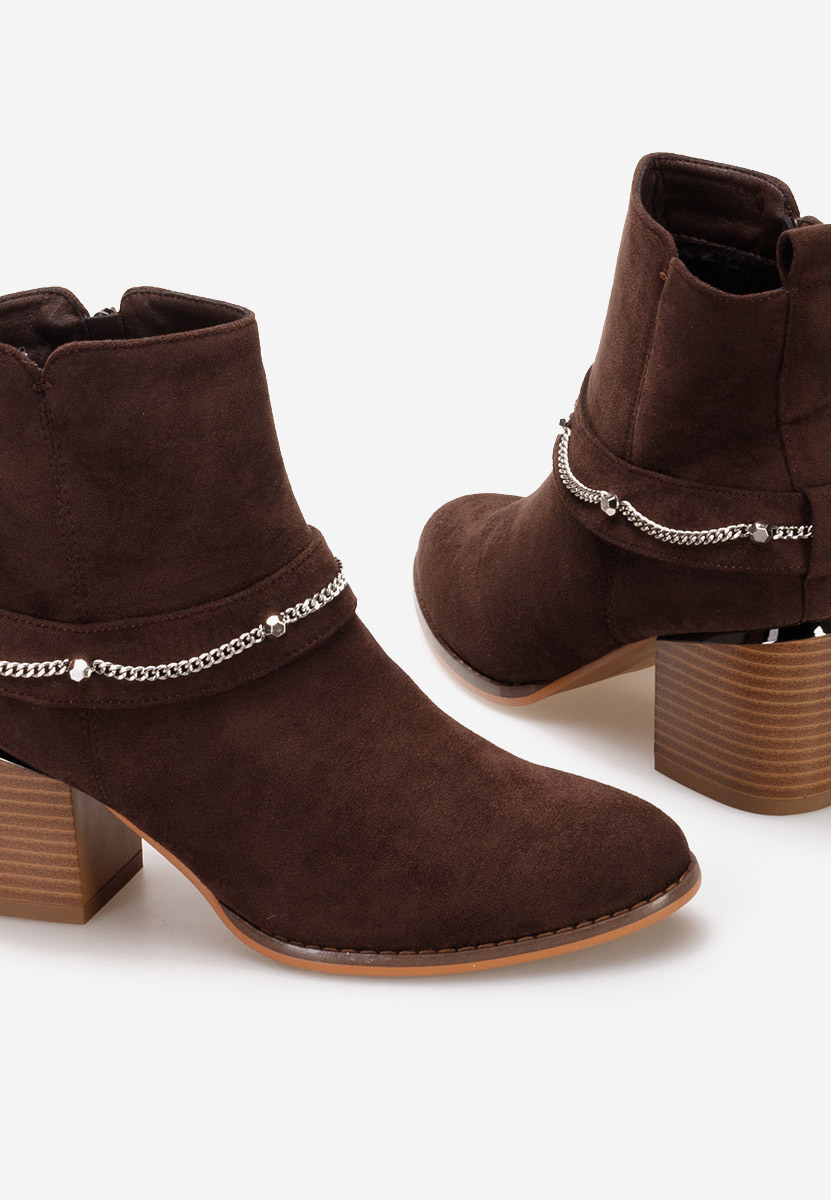 Hnedé elegantné kotničky Katilea