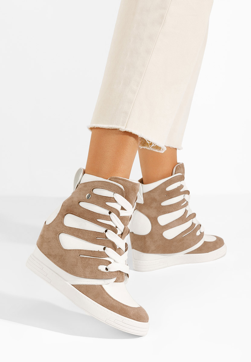 Khaki dámske tenisky na platforme Kaia