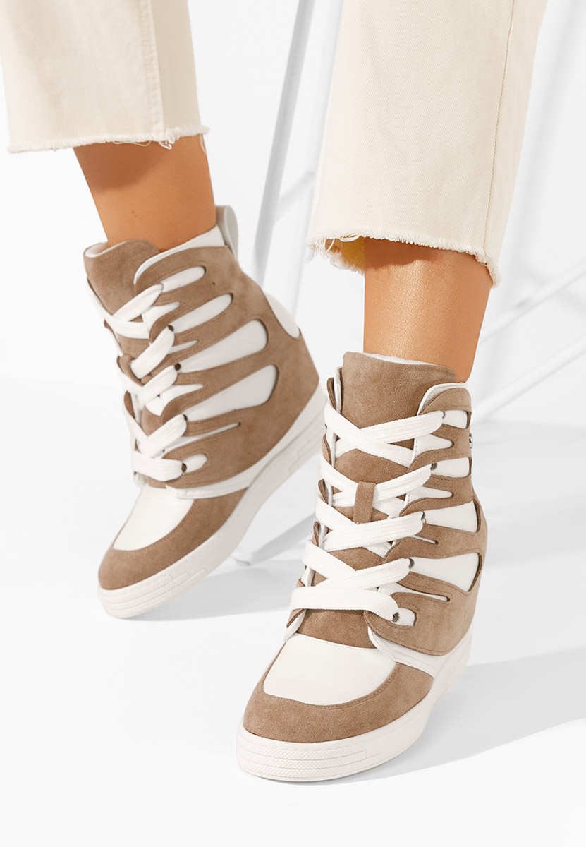 Khaki dámske tenisky na platforme Kaia