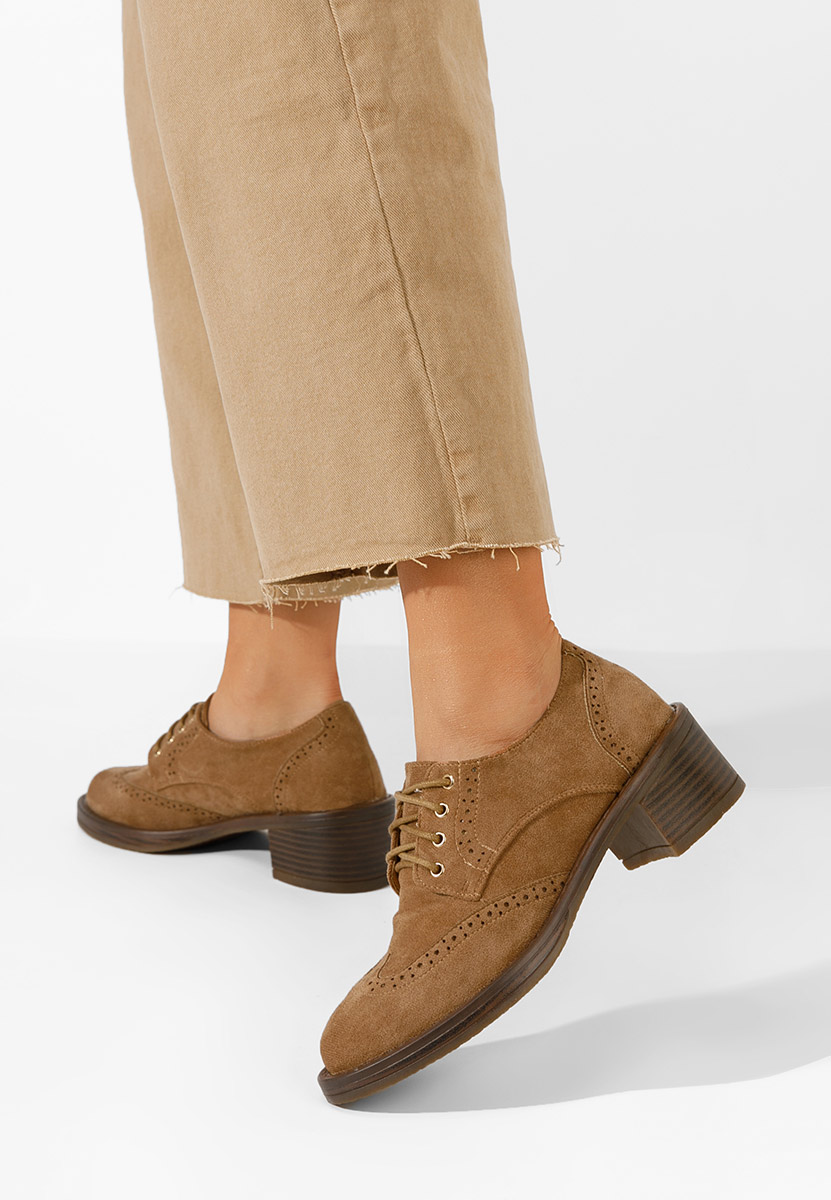 Camelové dámske poltopánky Slick