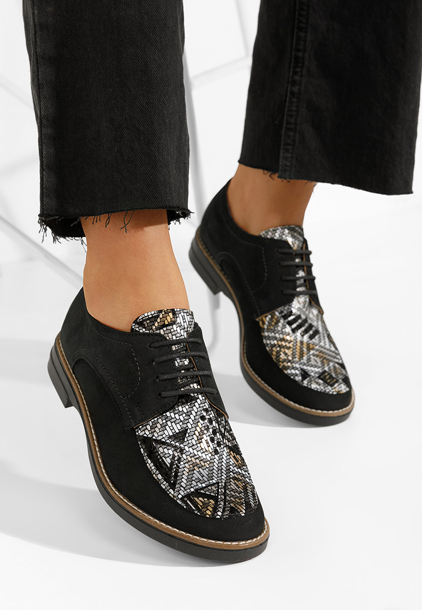 Čierne kožené derby dámske Radiant V2