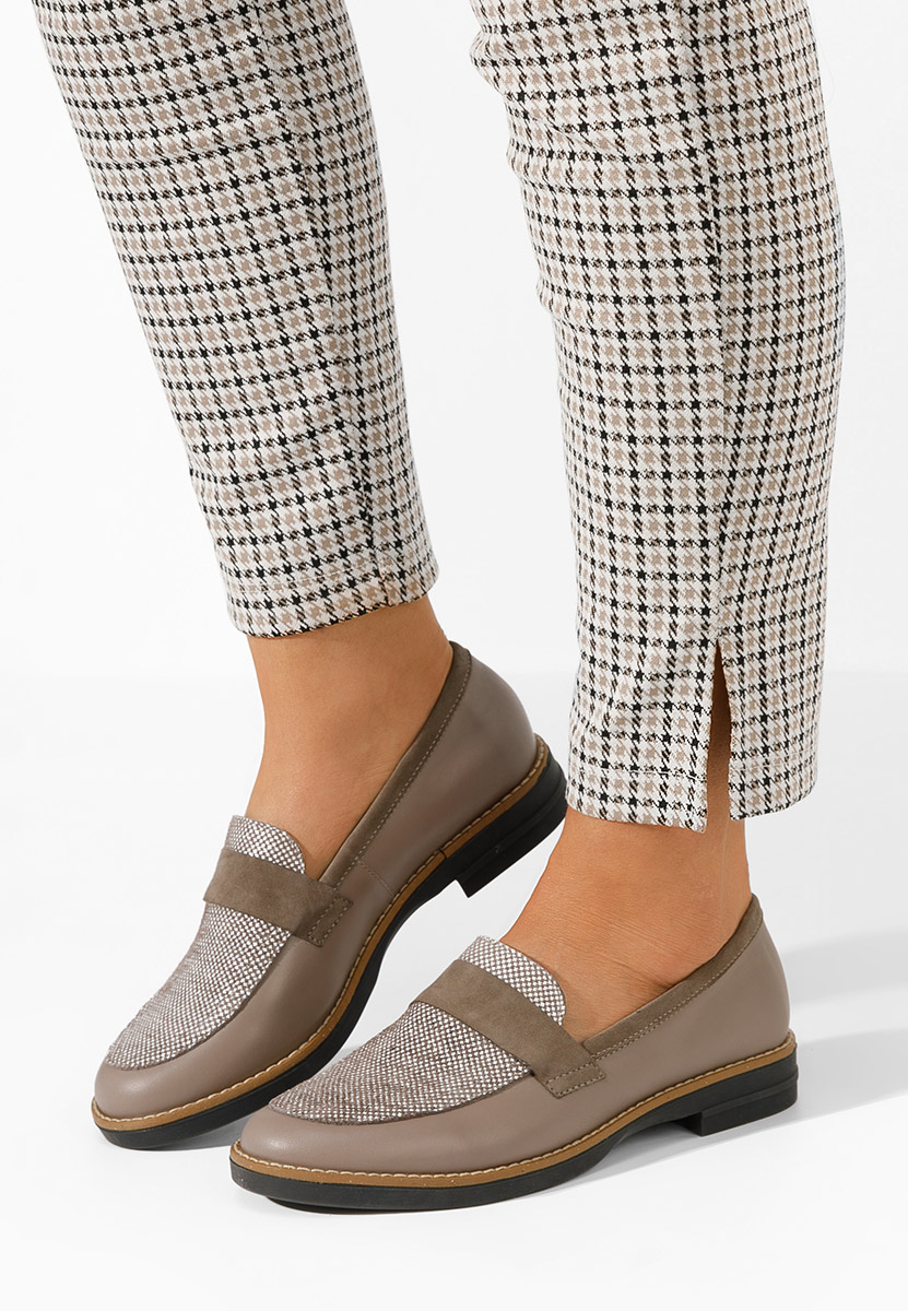 Béžové kožené mokasíny Aleda