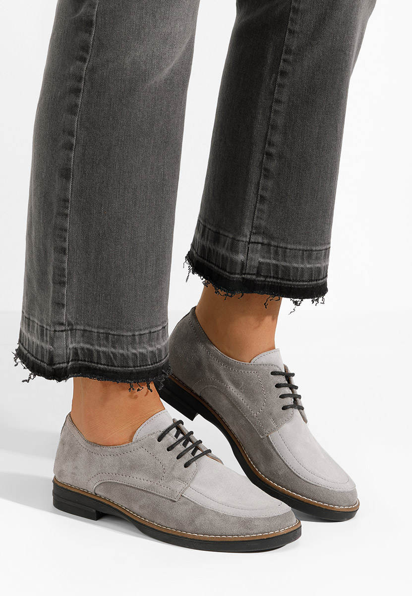 Sivé kožené derby dámske Radiant V2