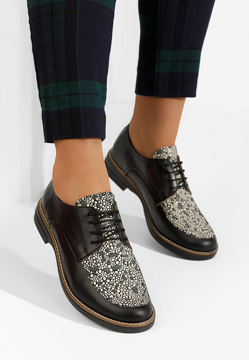 Čierne kožené derby dámske Radiant V4