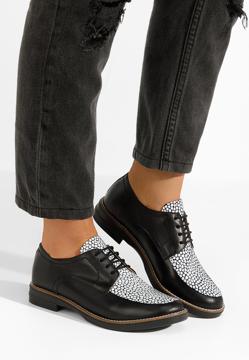 Čierne kožené derby dámske Radiant V5