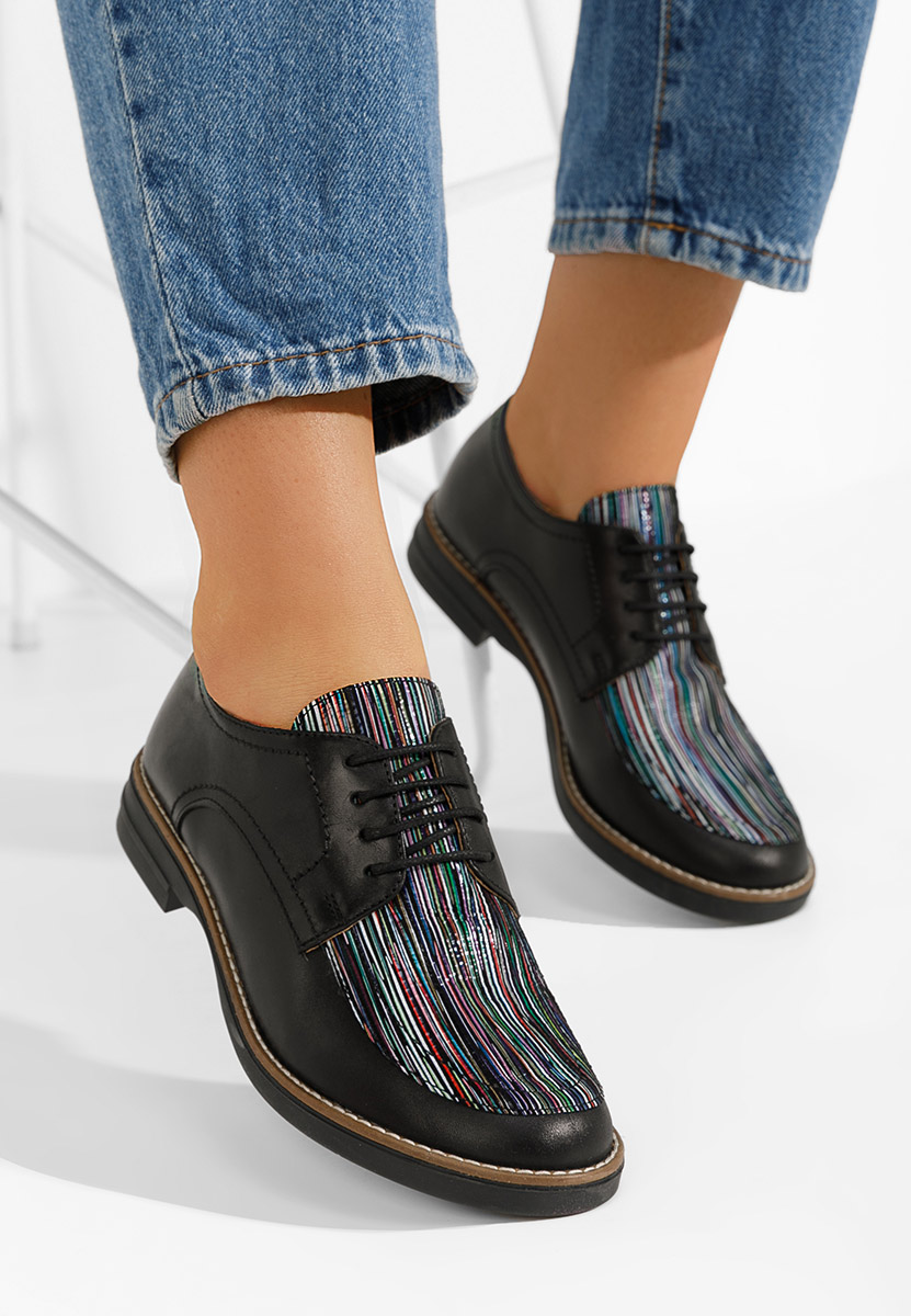 Čierne kožené derby dámske Radiant