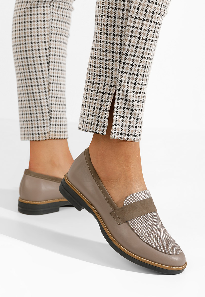 Béžové kožené mokasíny Aleda