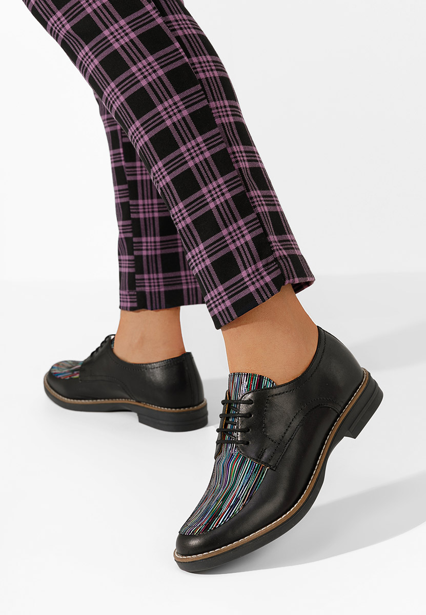 Čierne kožené derby dámske Radiant