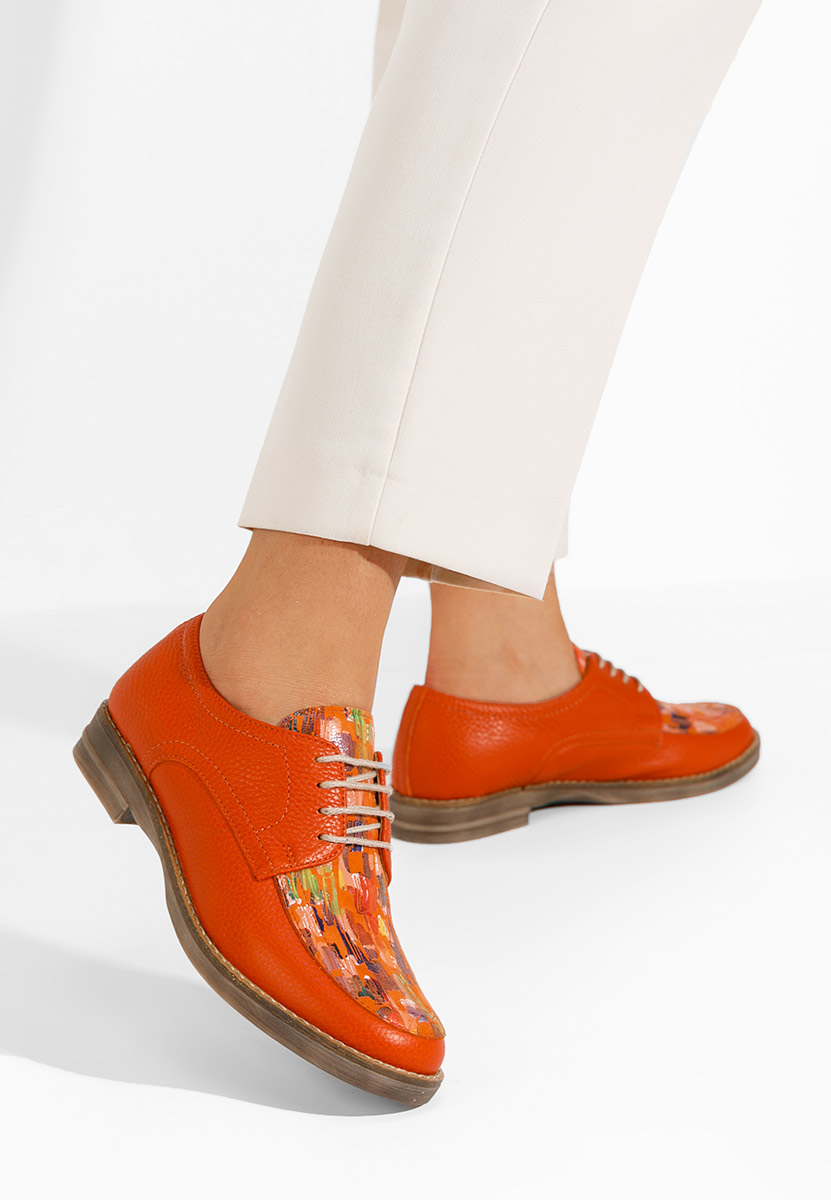 Oranžová kožené derby dámske Radiant