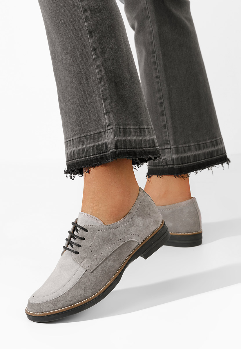 Sivé kožené derby dámske Radiant V2