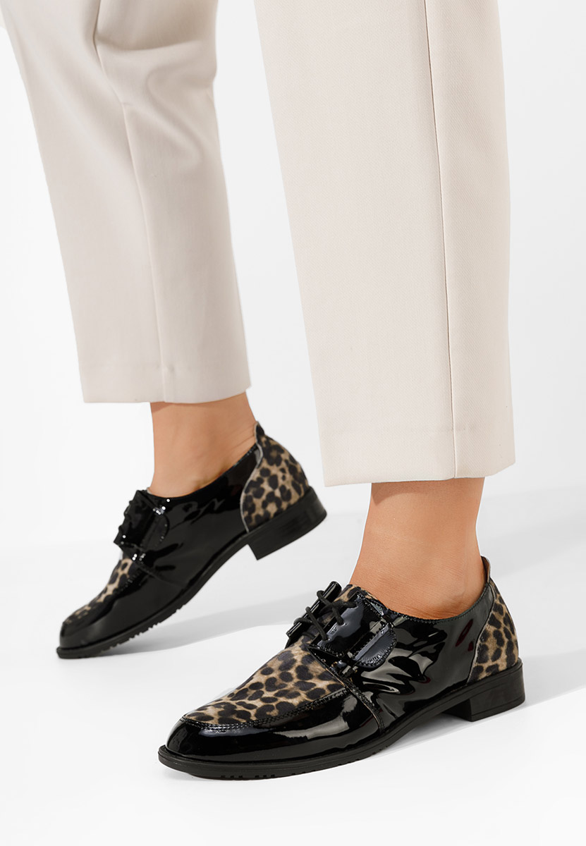 Leopardie kožené derby dámske Vogue V2
