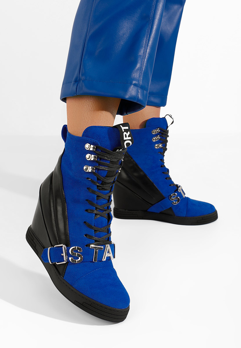 Modré dámske tenisky na platforme Candy