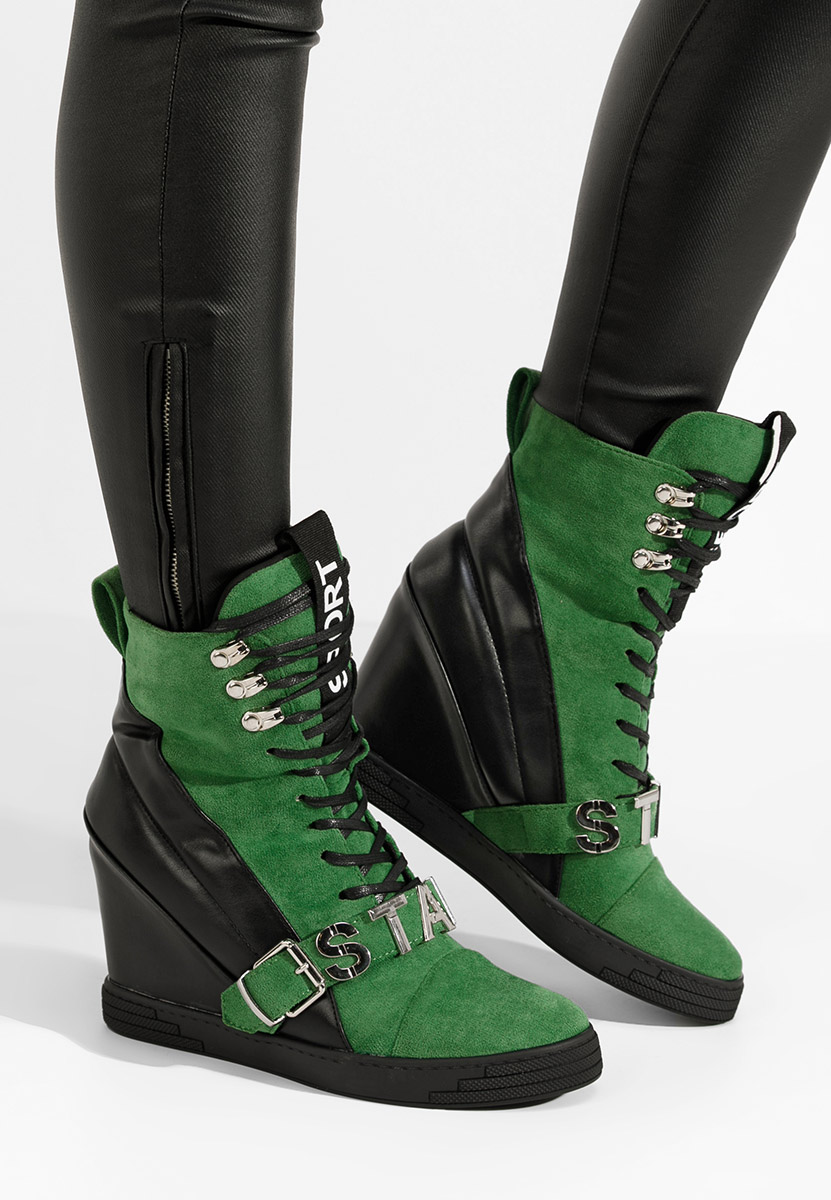 Zelené dámske tenisky na platforme Candy Zelené dámske tenisky na platforme Candy