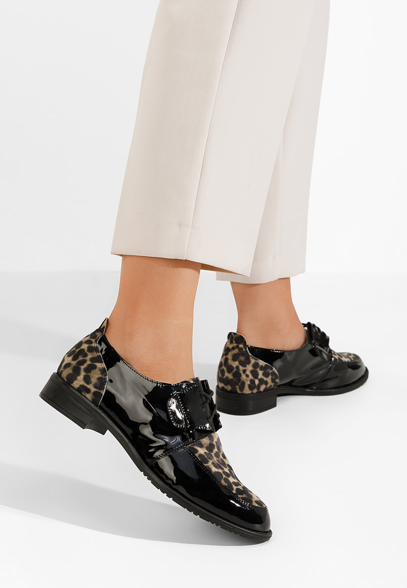 Leopardie kožené derby dámske Vogue V2