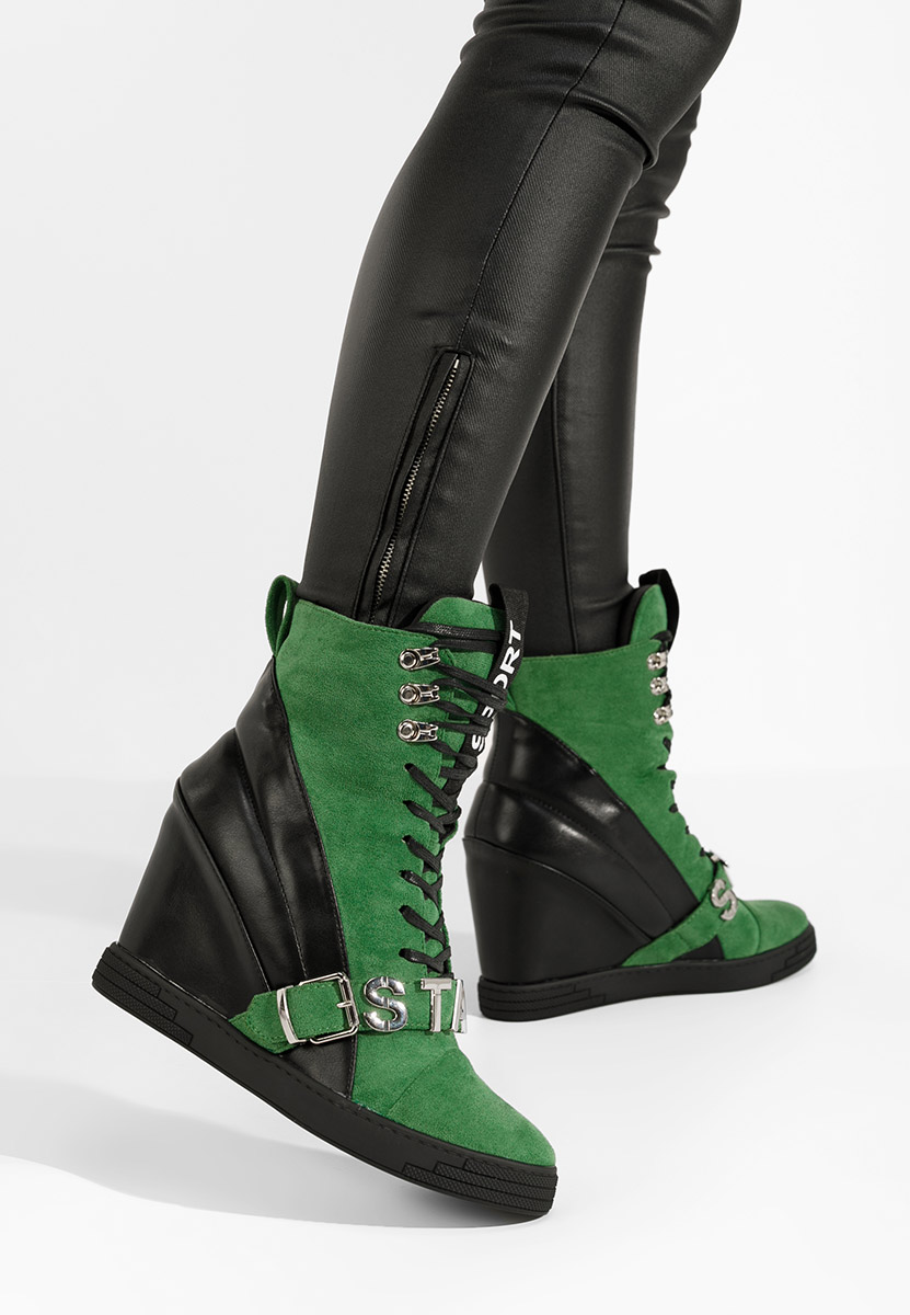 Zelené dámske tenisky na platforme Candy Zelené dámske tenisky na platforme Candy