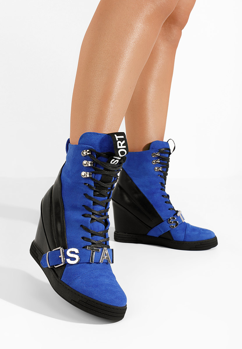 Modré dámske tenisky na platforme Candy