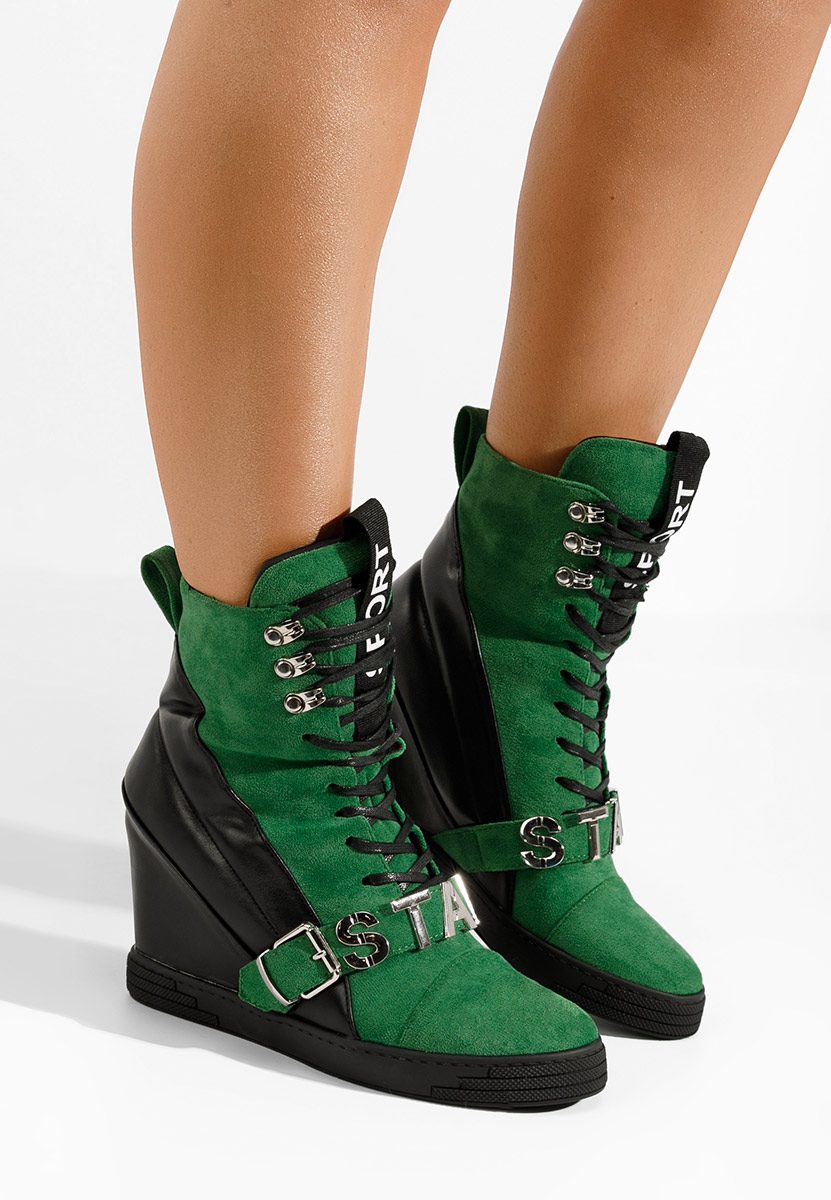 Zelené dámske tenisky na platforme Candy Zelené dámske tenisky na platforme Candy