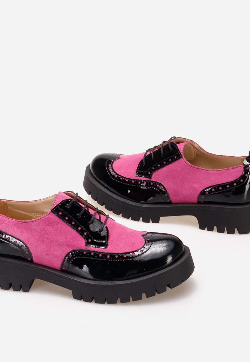 Fuchsiové poltopánky brogue dámske Flexa