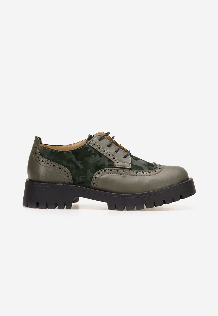 Khaki poltopánky brogue dámske Varya