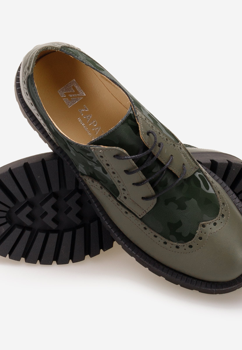 Khaki poltopánky brogue dámske Varya