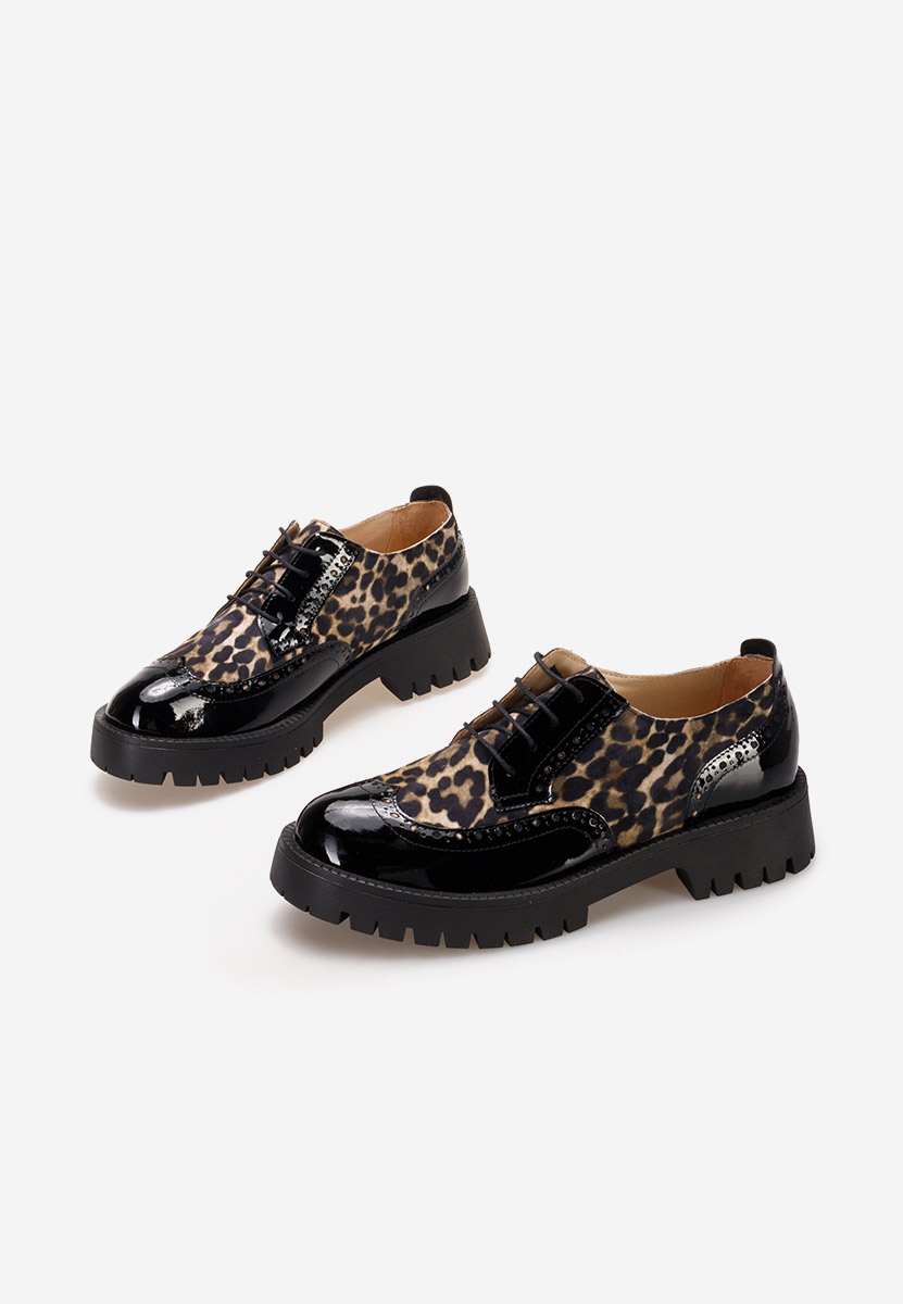 Leopardie poltopánky brogue dámske Flexa
