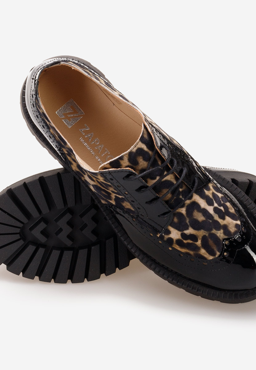 Leopardie poltopánky brogue dámske Flexa