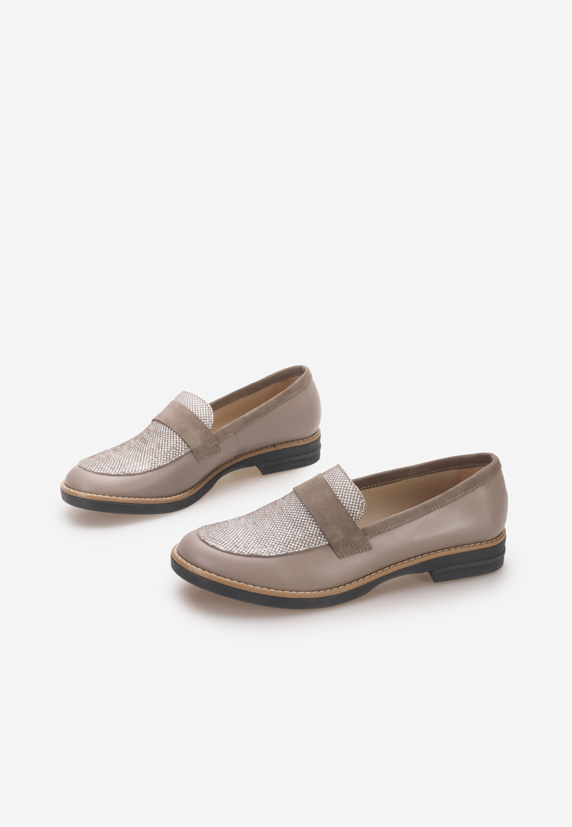 Béžové kožené mokasíny Aleda